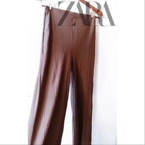 Zara ribbed trousers in taupe nwot